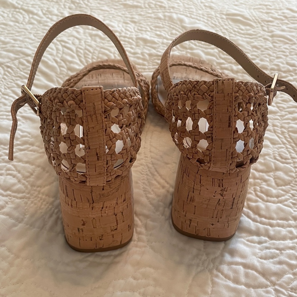 New Antonio Melani Gretel Cork Woven Sandals Heels size 8 - Picture 3 of 10